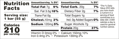 Barebells Original Protein Bars — Birthday Cake facts panel
