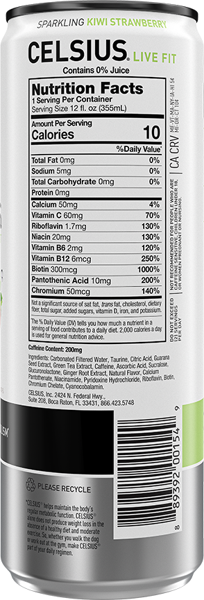 Celsius Energy Drink — Kiwi Strawberry facts