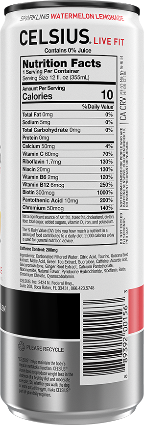 Celsius Energy Drink — watermelon lemonade facts