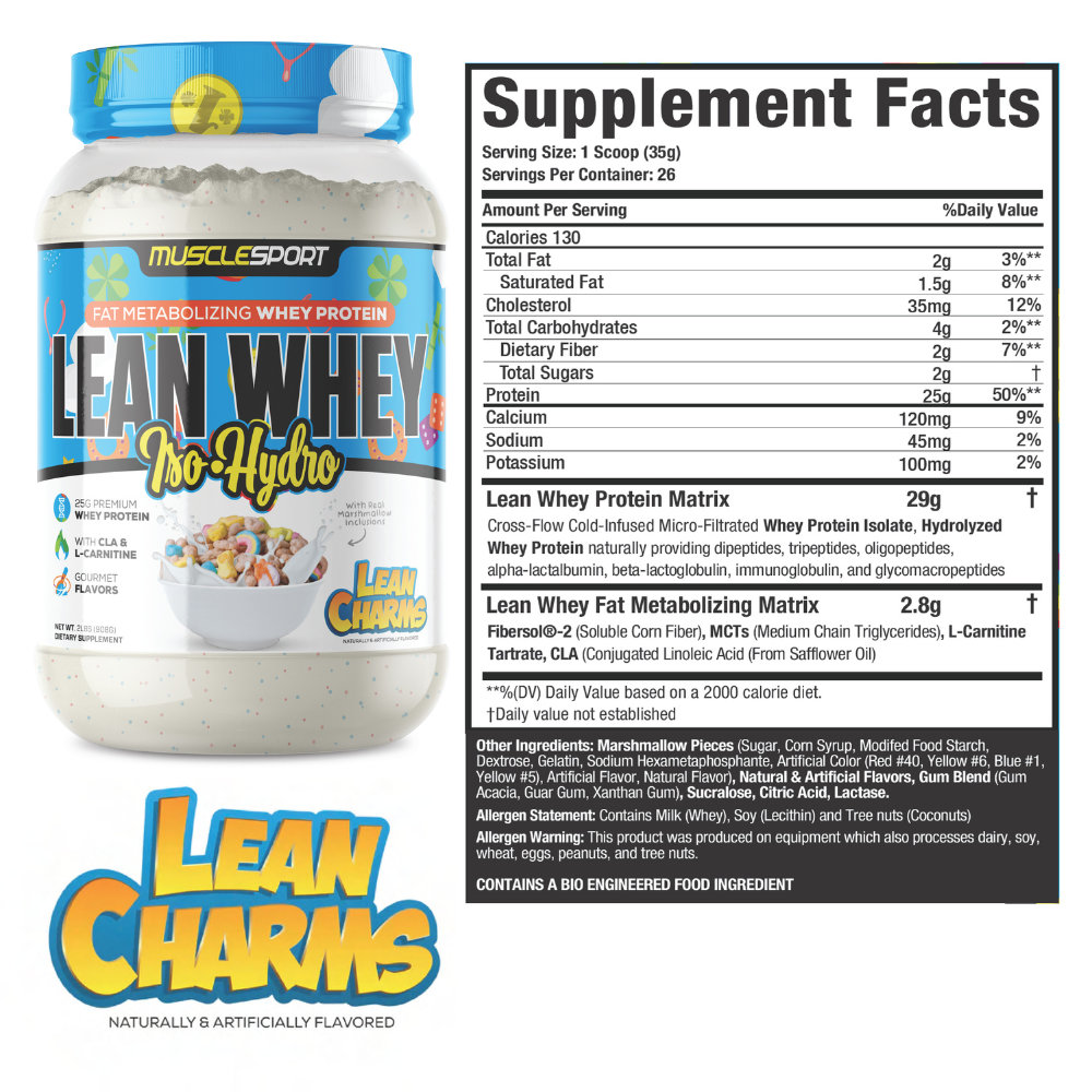 MuscleSport Lean Whey — 2lb Lean Charms facts