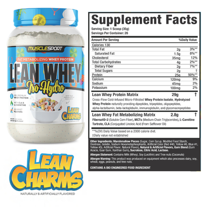 MuscleSport Lean Whey — 2lb Lean Charms facts