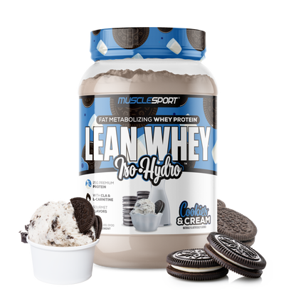MuscleSport Lean Whey — 2lb Cookies and Cream support