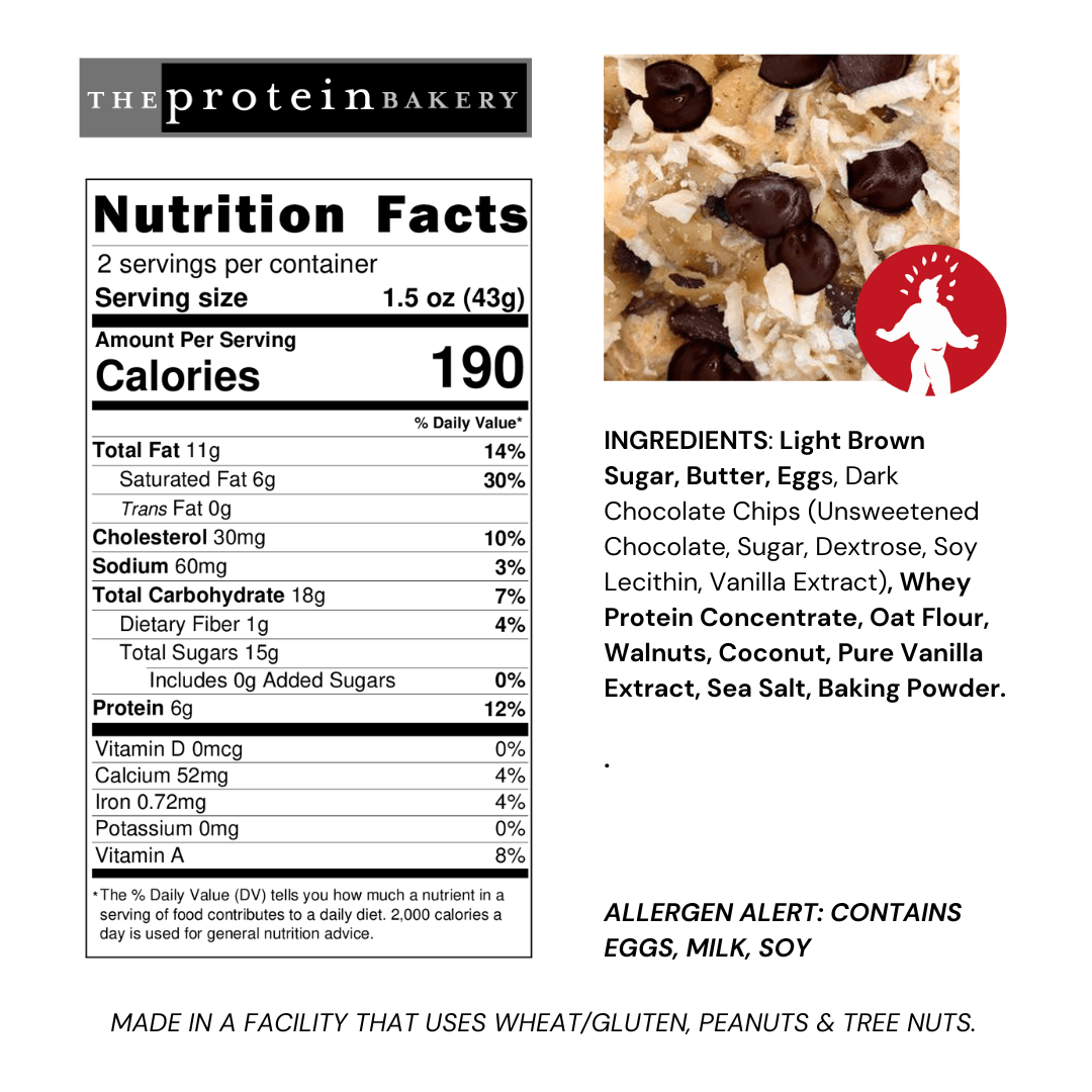 The Protein Bakery Bakery Snacks — Coconut Walnut facts