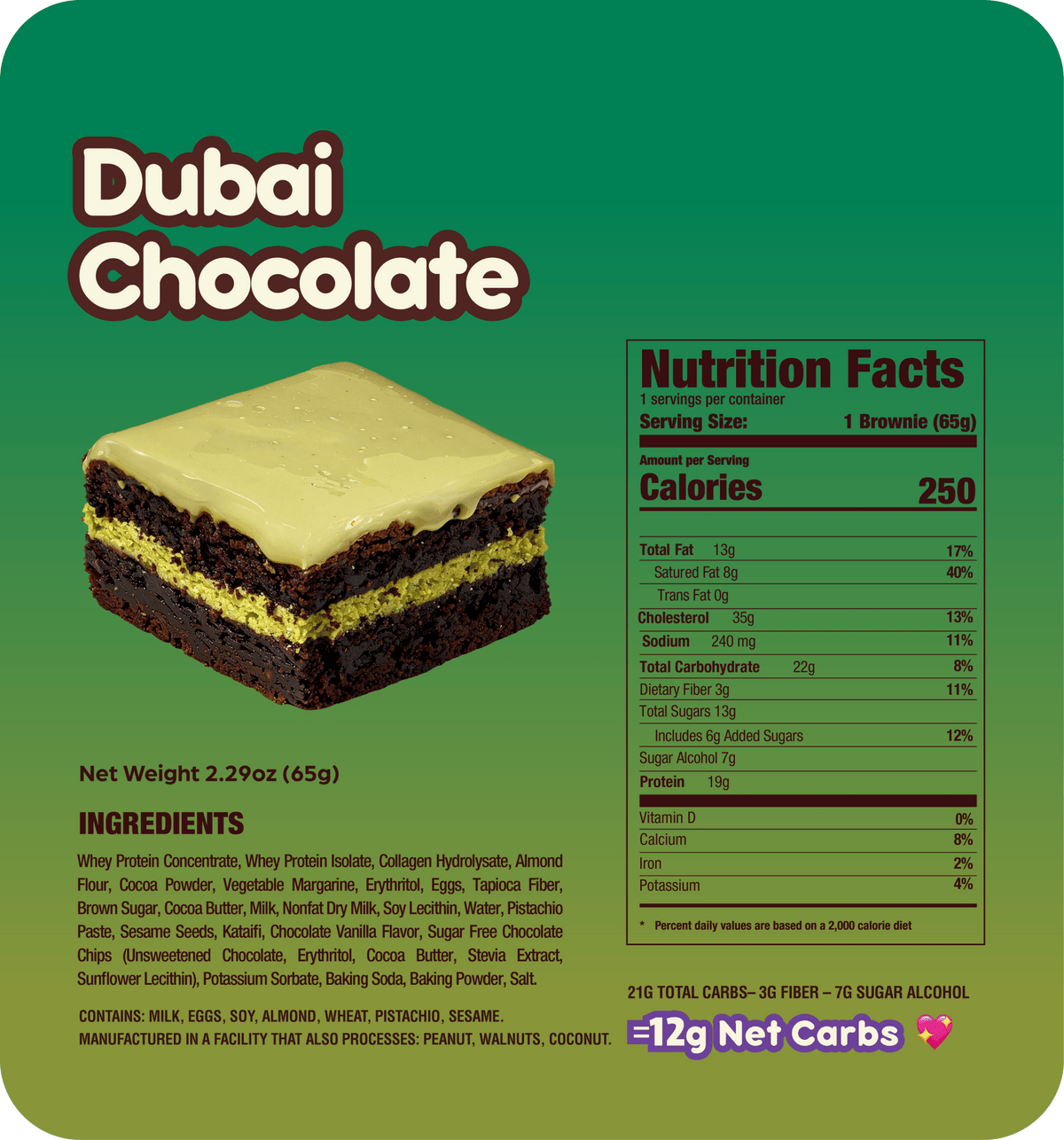 Prime Bites Protein Brownie — Dubai Choc facts