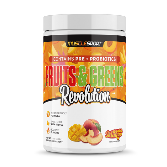 MuscleSport Fruits & Greens — Peach Mango hero