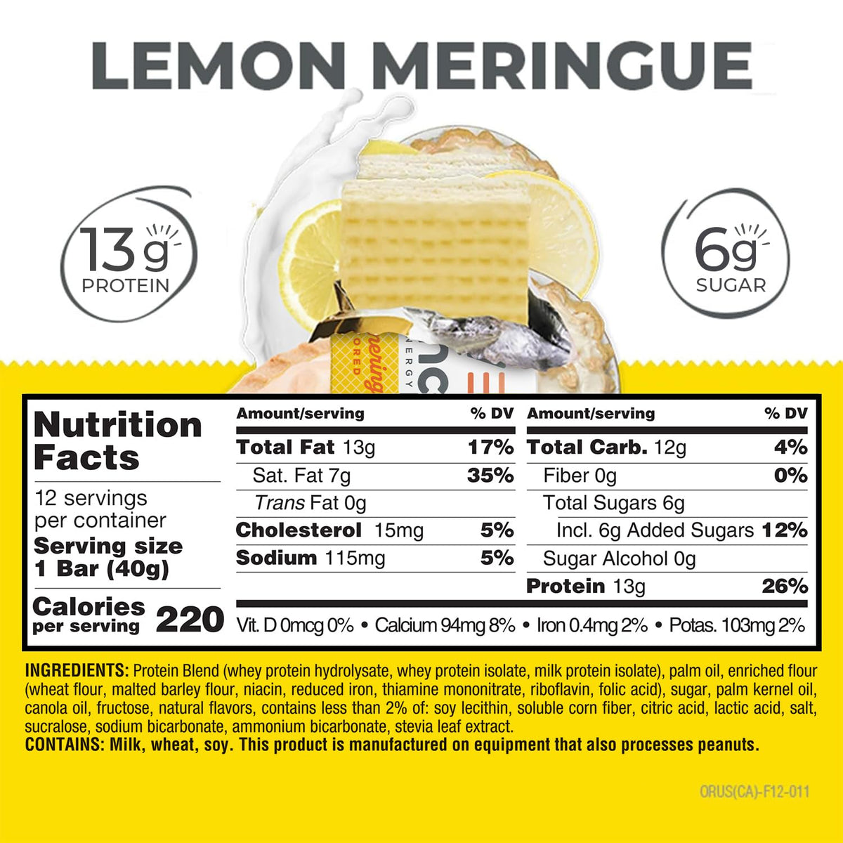 Power Crunch Protein Wafer Bar — Lemon facts