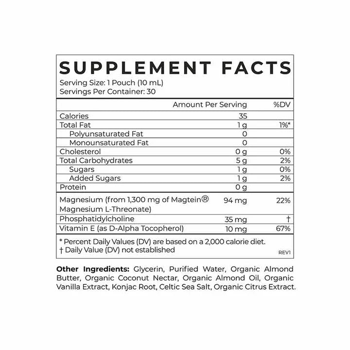 Cymbiotika Magnesium L Threonate Single Serve — Magnesium L Threonate Single Serve facts