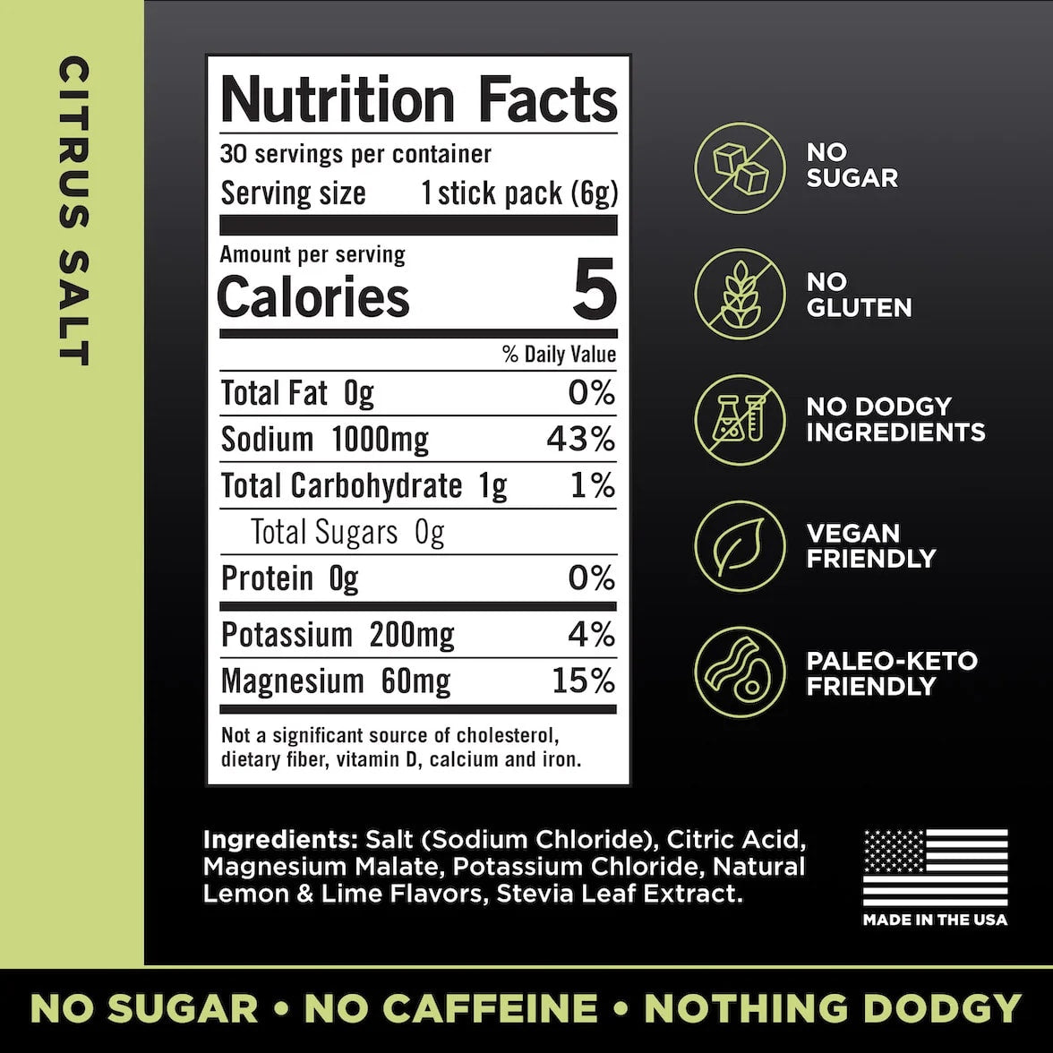 LMNT Electrolyte Drink Mix — Single Serve facts