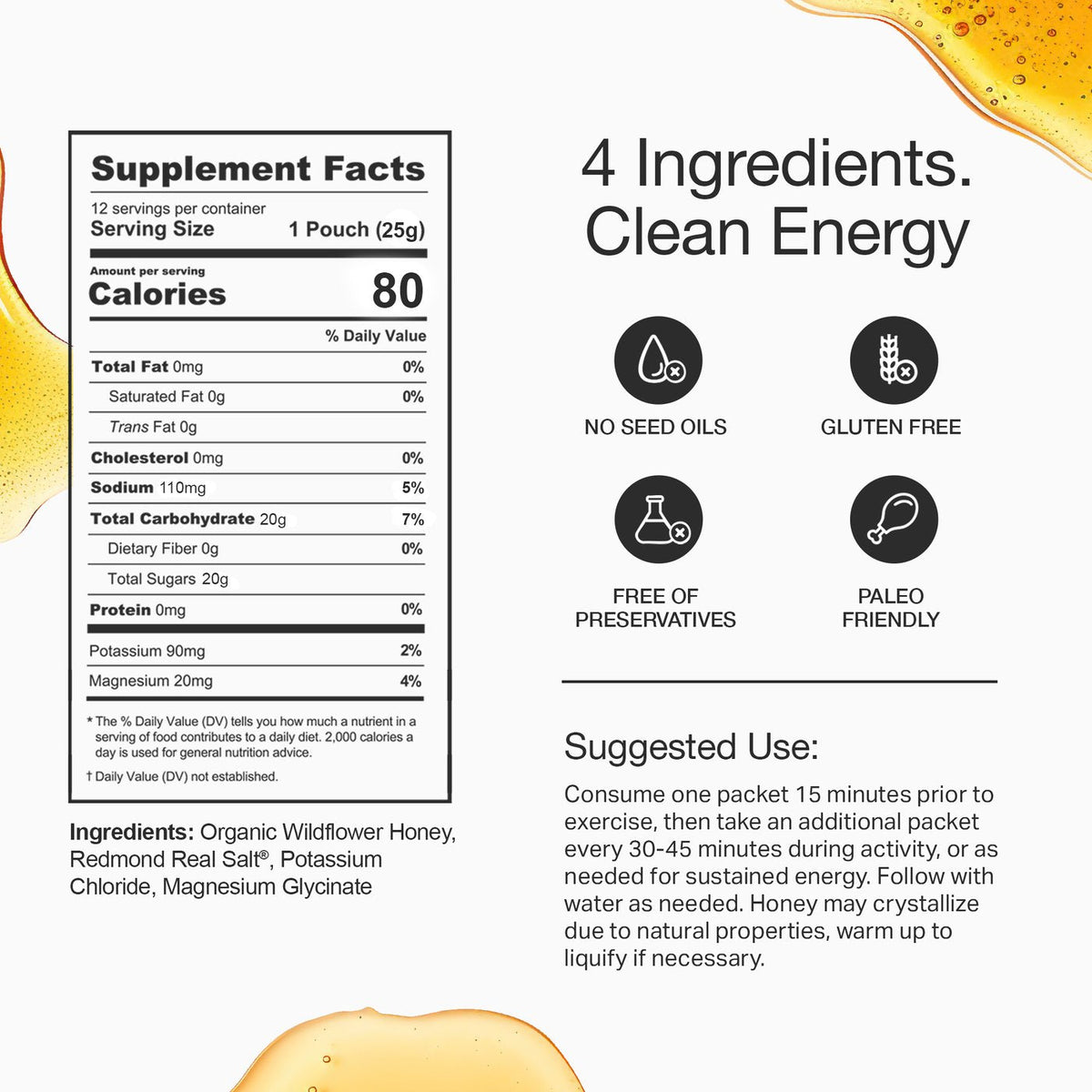 HNY+ Energy Gel — Energy Gel facts