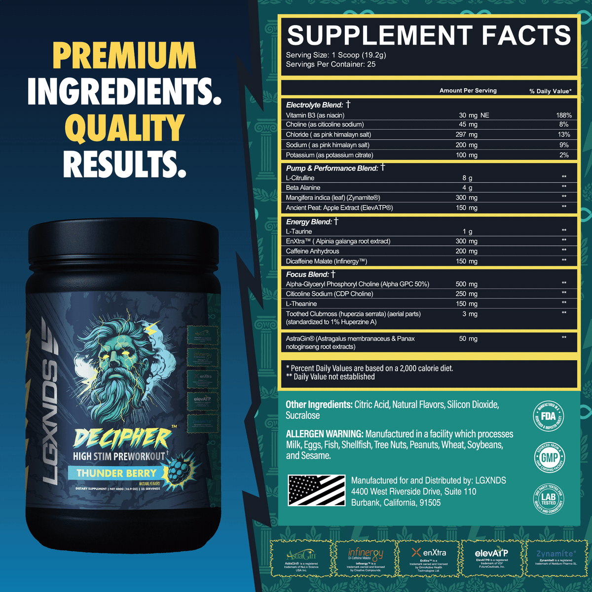 LGXNDS Decipher Preworkout — Decipher Preworkout facts
