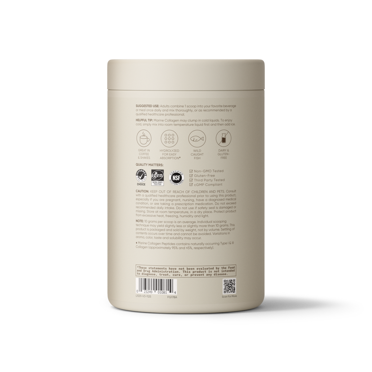 Sports Research Marine Collagen Peptides 34 serving 12oz — Marine Collagen Peptides 34 serving 12oz support