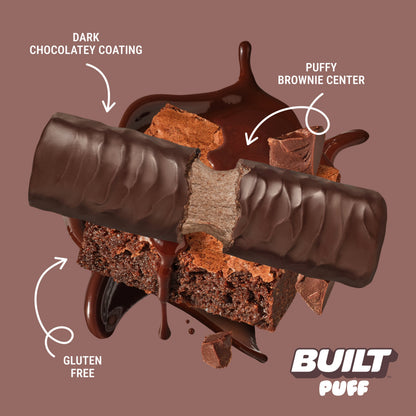 BUILT Puff Protein Bars — Brownie support