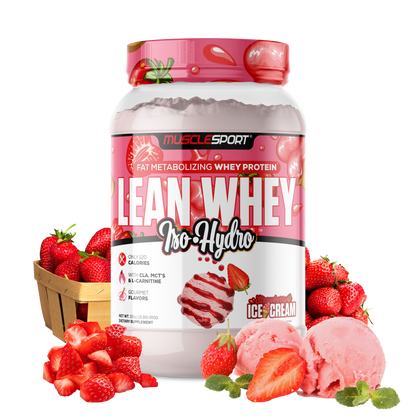 MuscleSport Lean Whey — 2lb Strawberry support