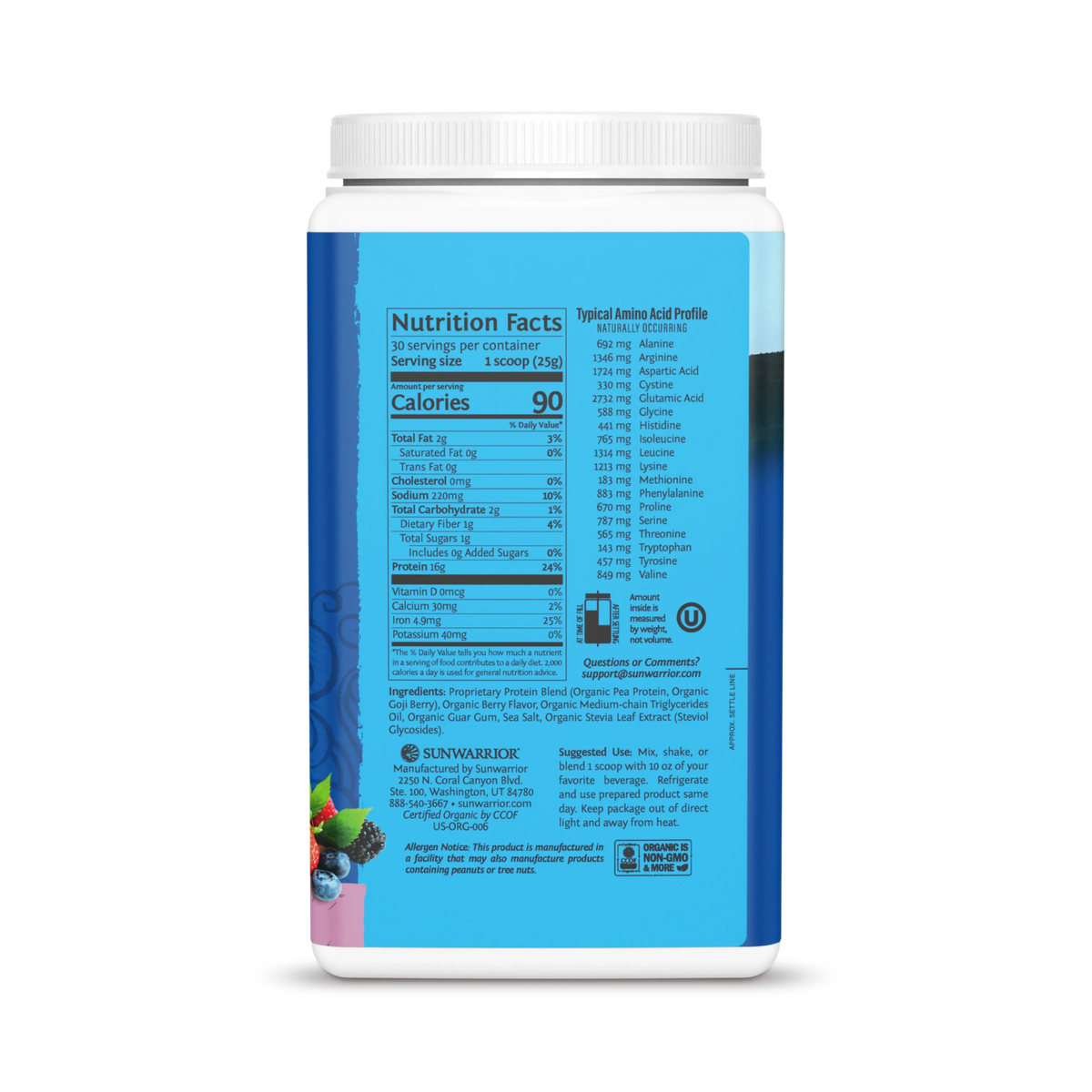 Sunwarrior Warrior Blend — 750grams Berry facts