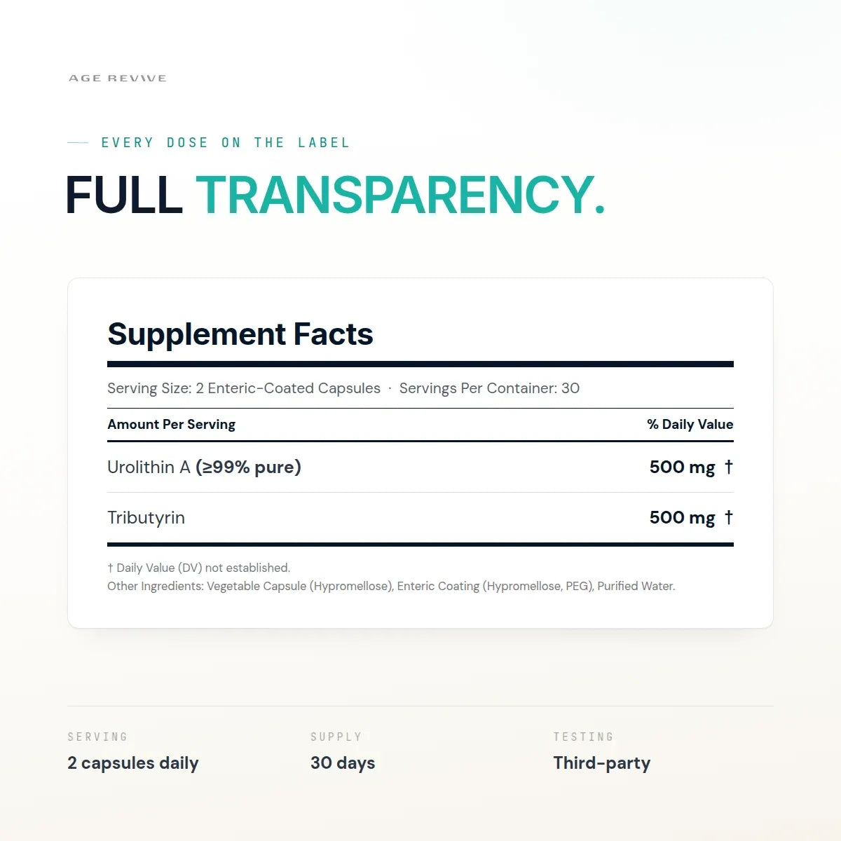 CELLUBIOME supplement facts and serving information
