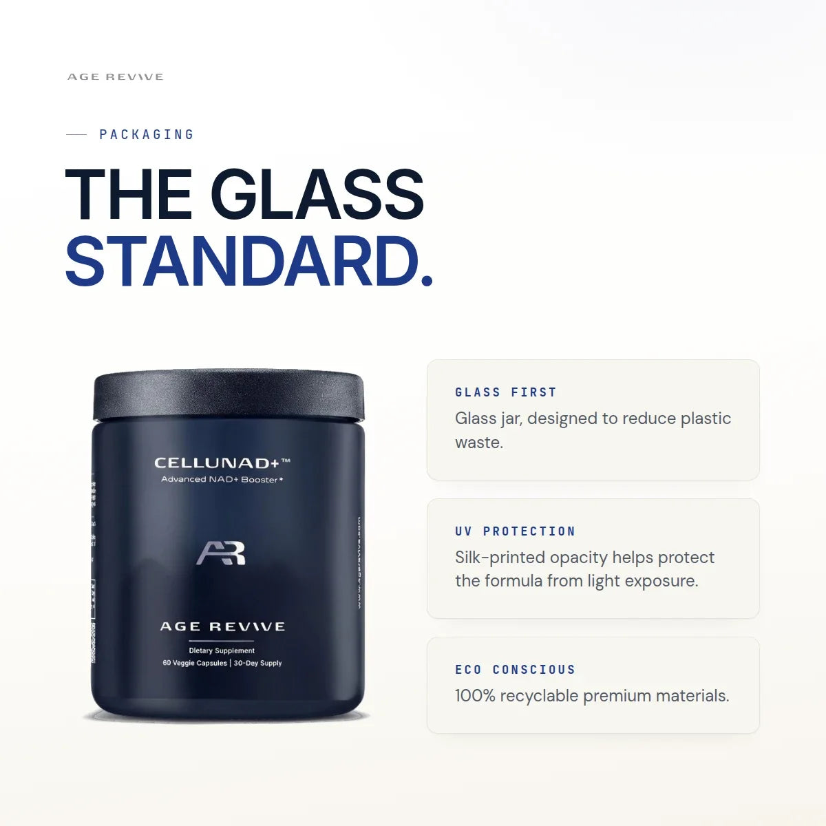 CELLUNAD+ glass packaging details