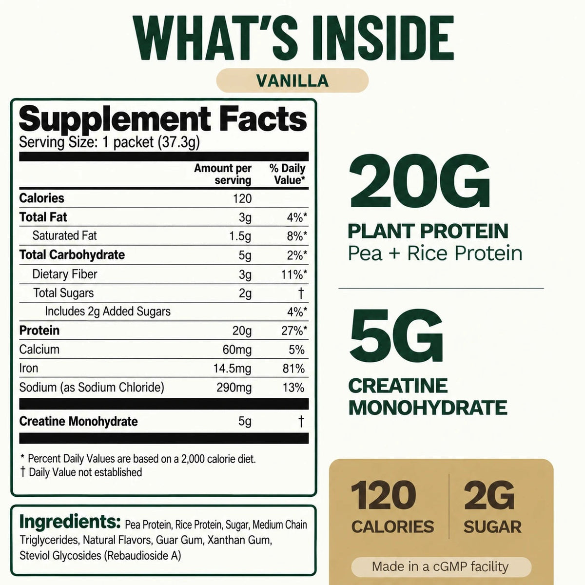 Nutrition On The Go Vegan — 6 serving Vanilla facts