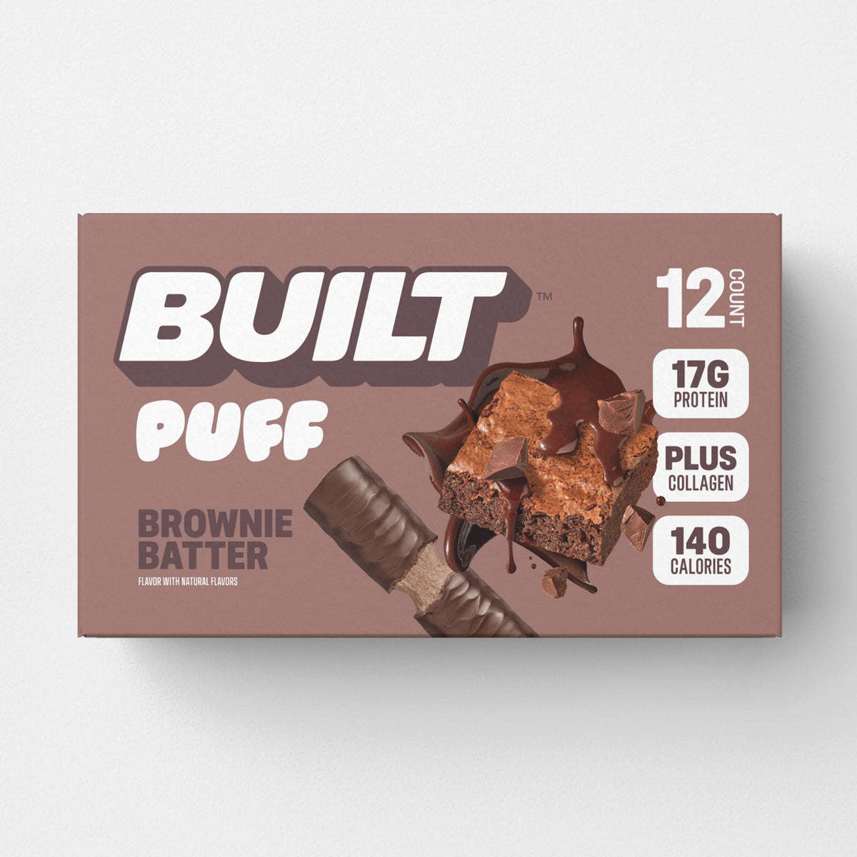 BUILT Puff Protein Bars — Brownie support