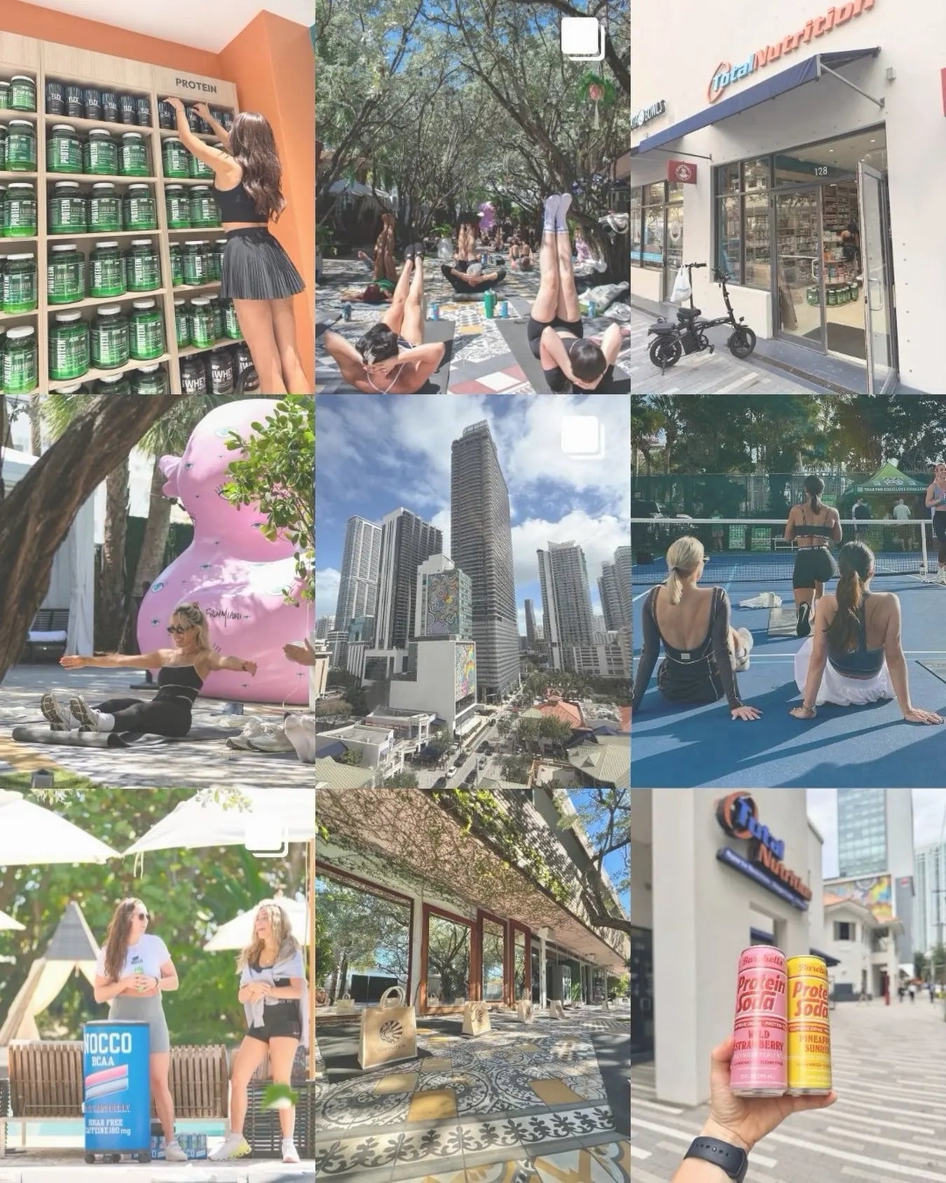 Total Nutrition Miami store, customers, fitness events, and the Brickell neighborhood